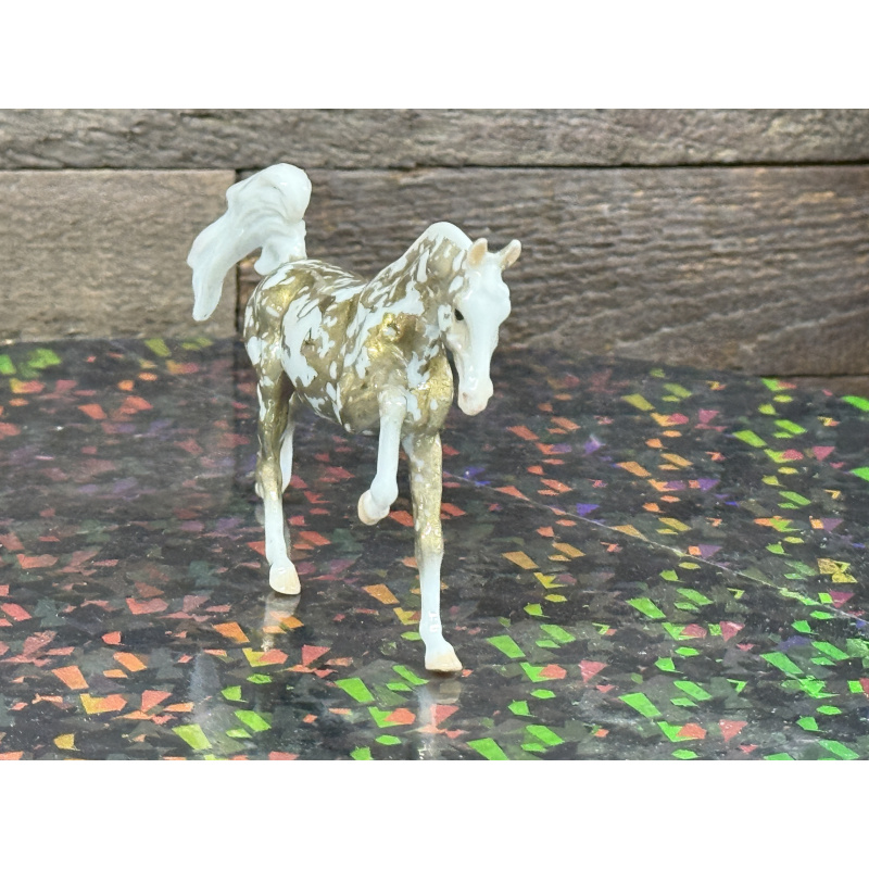 Breyer Custom Horse Stablemate Glossy Gold Florentine Galloping Arabian Stallion