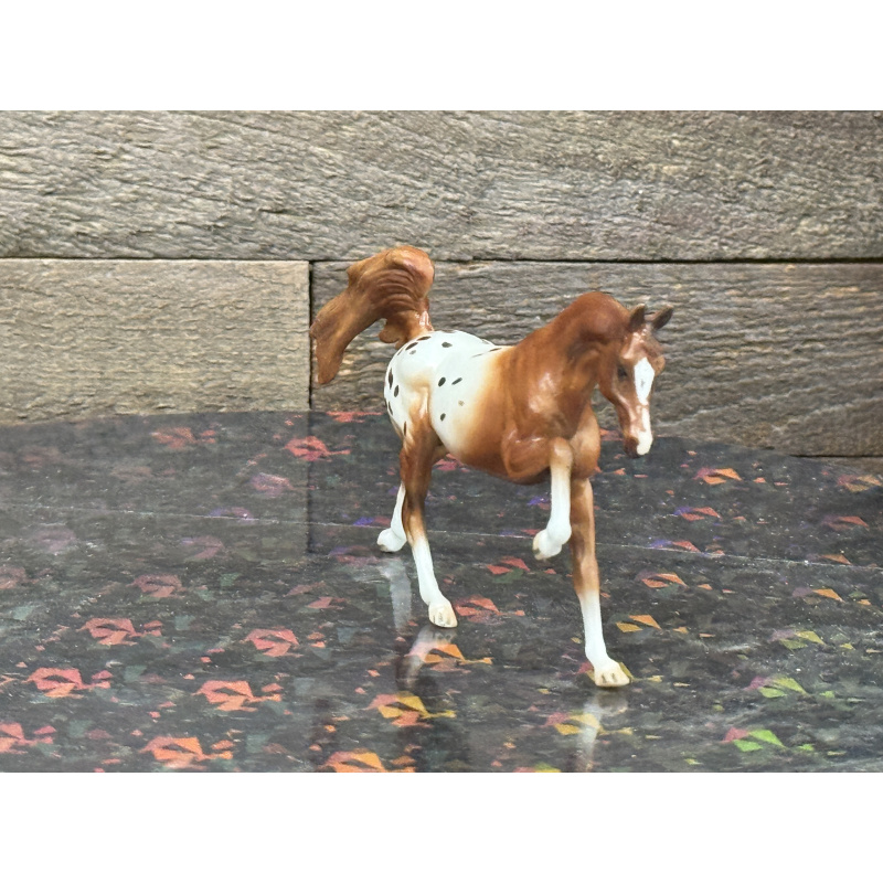 Breyer Custom Horse Stablemate Matte Vintage Style Chestnut Splatter Appaloosa Galloping Arabian Stallion