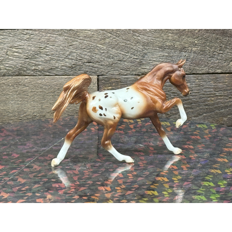 Breyer Custom Horse Stablemate Matte Vintage Style Chestnut Splatter Appaloosa Galloping Arabian Stallion