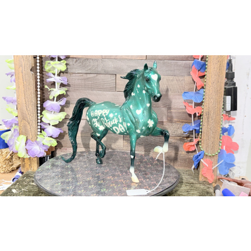Breyer Custom Horse Traditional NSH Holographic Teal St Patties Day