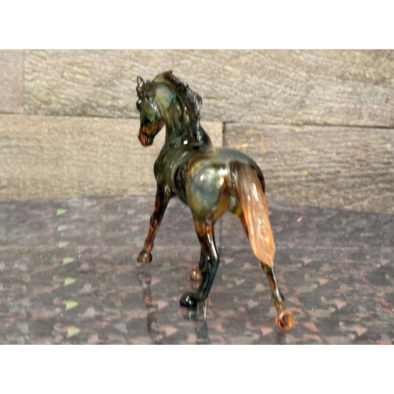 Breyer Custom Horse Stablemate Glossy Canter Warmblood Clearware Multi Colored Marbled Ink