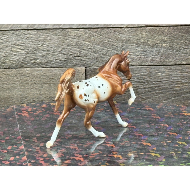 Breyer Custom Horse Stablemate Matte Vintage Style Chestnut Splatter Appaloosa Galloping Arabian Stallion