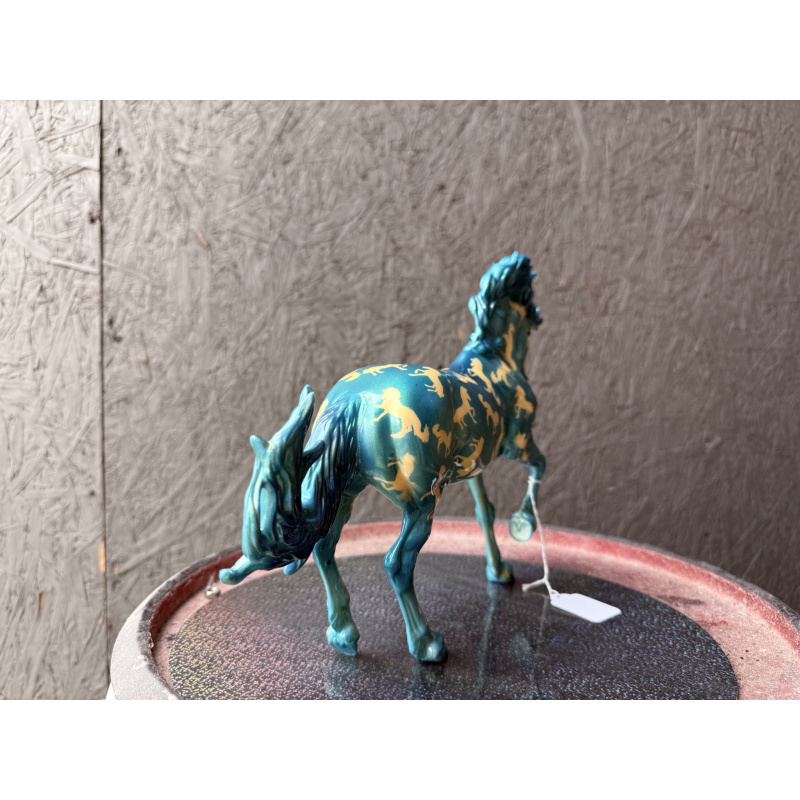 Breyer Custom Model Horse Fireheart Blue On Gold Florentine