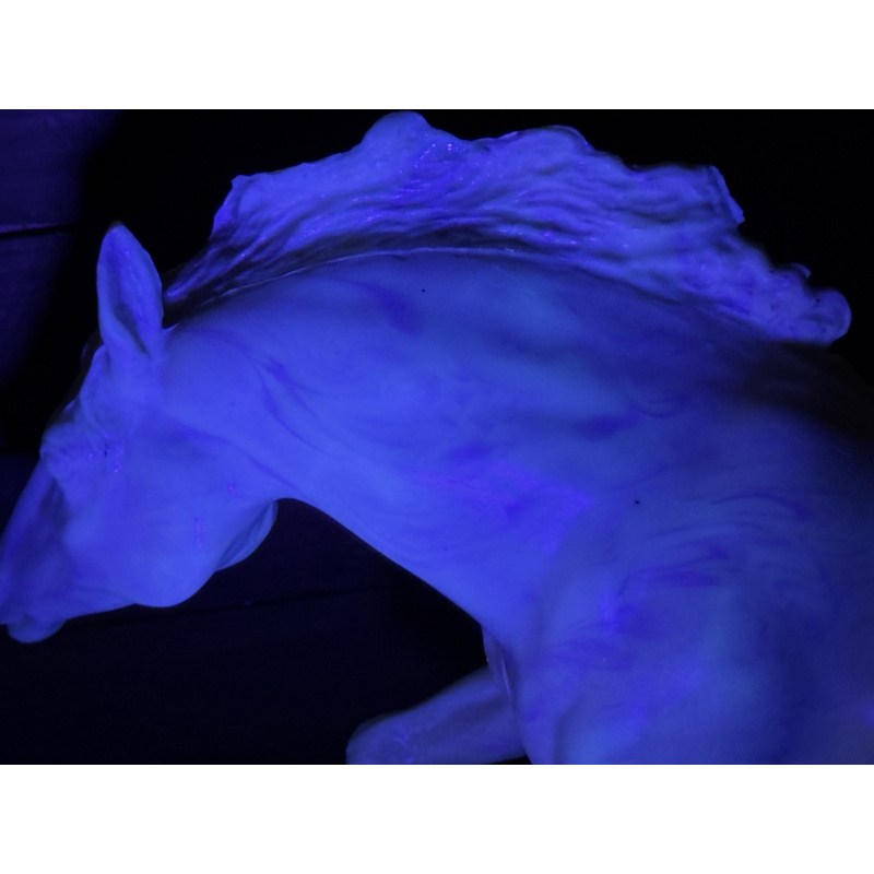Breyer Stripped Horse Running Stallion White On White Swirls Plastic