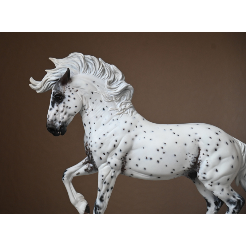Custom Breyer Fireheart painted to an Appaloosa with mixed coloured spots and roaning