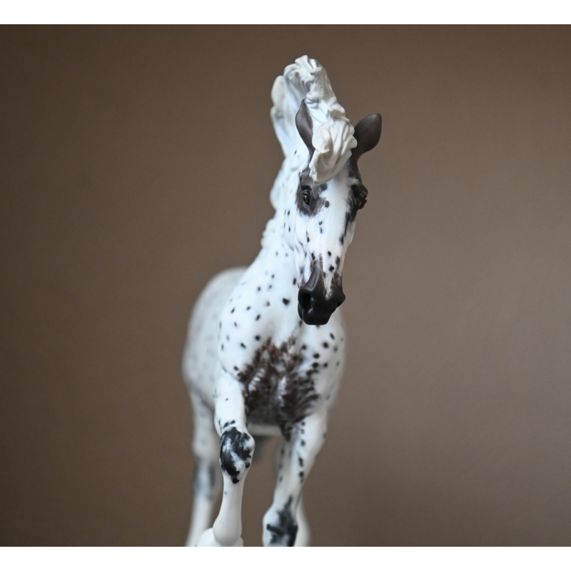 Custom Breyer Fireheart painted to an Appaloosa with mixed coloured spots and roaning