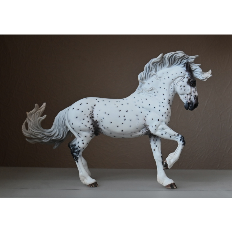Custom Breyer Fireheart painted to an Appaloosa with mixed coloured spots and roaning