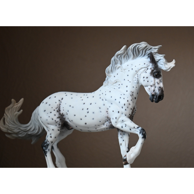 Custom Breyer Fireheart painted to an Appaloosa with mixed coloured spots and roaning