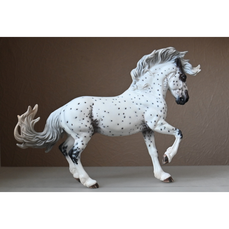 Custom Breyer Fireheart painted to an Appaloosa with mixed coloured spots and roaning
