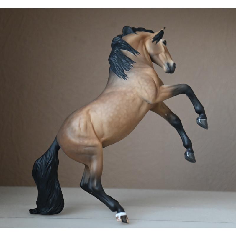 Custom Breyer Premier model Carman painted to a Pale Dappled Golden Buckskin