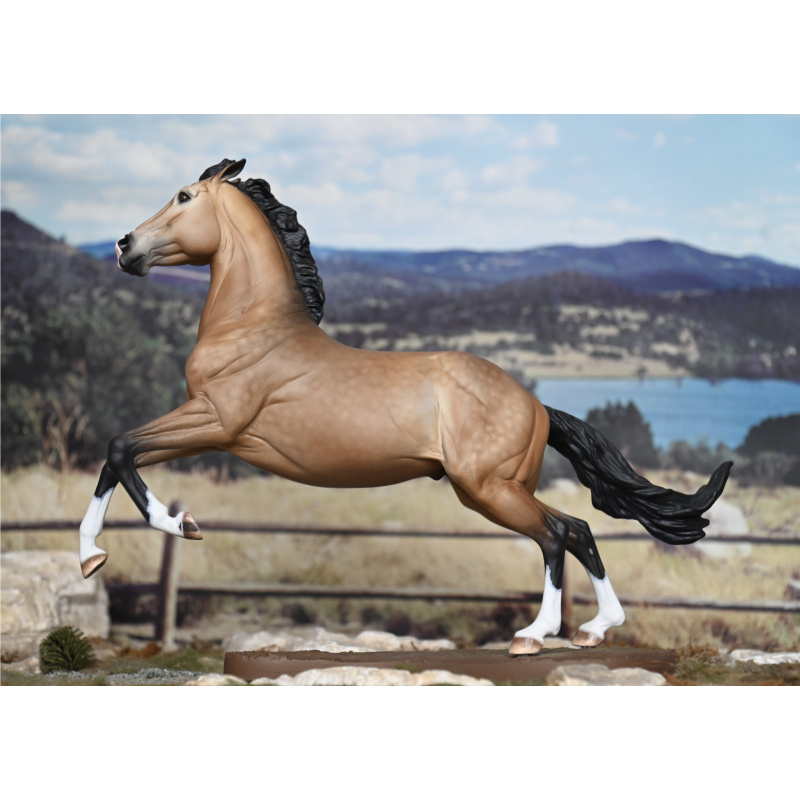 CM BREYER BABYFLO TO A GOLDEN DAPPLED BUCKSKIN