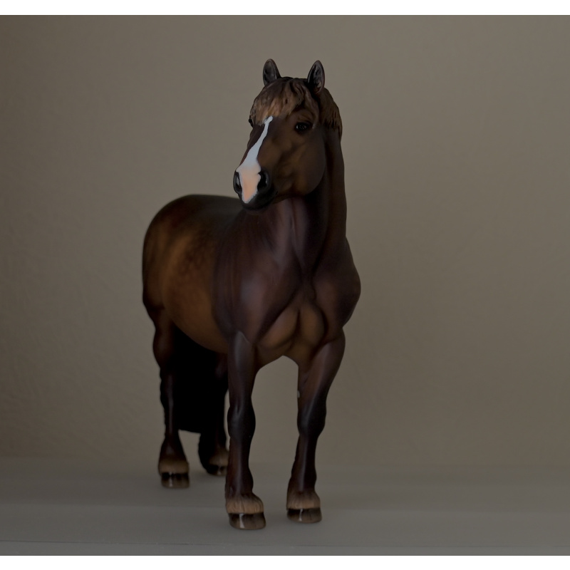 Custom Breyer Theo painted to a  Dappled Liver Chestnut