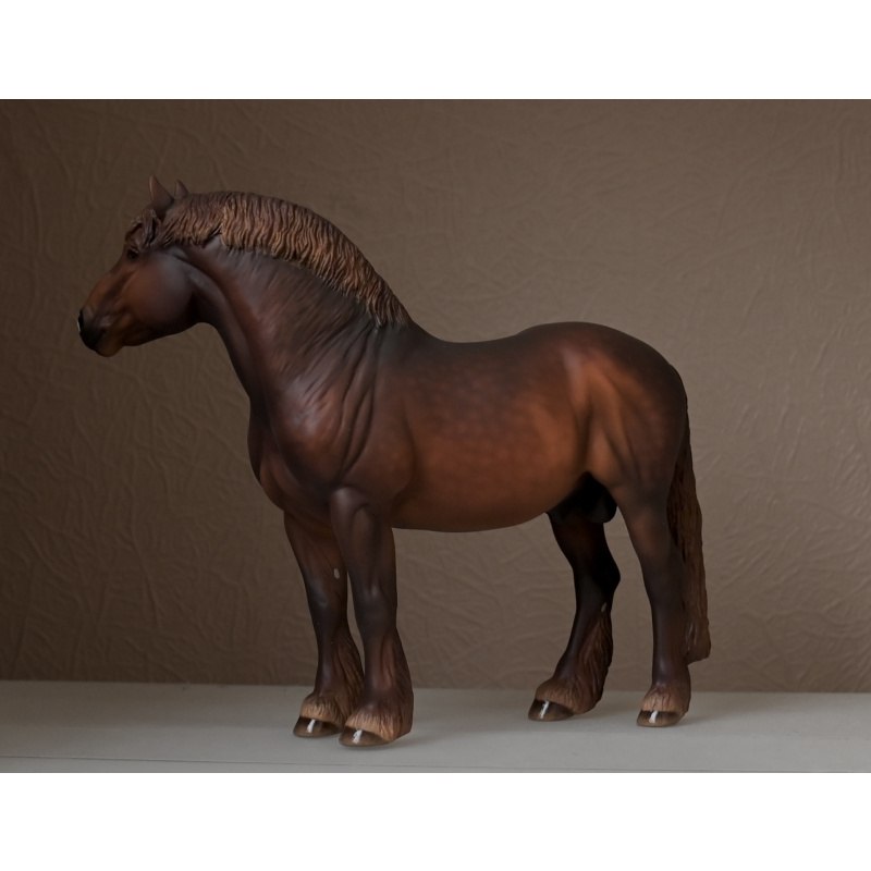 Custom Breyer Theo painted to a  Dappled Liver Chestnut