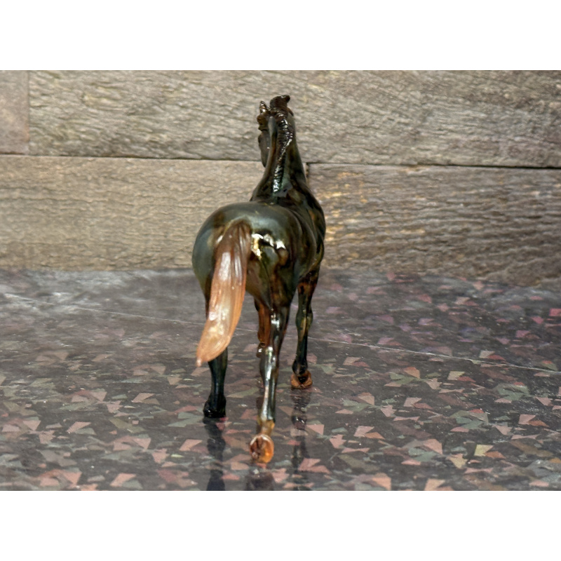 Breyer Custom Horse Stablemate Glossy Canter Warmblood Clearware Multi Colored Marbled Ink