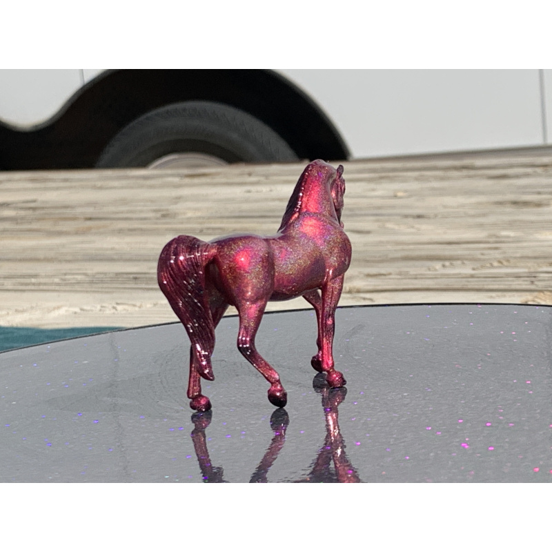 Breyer Custom Horse Stablemate Walking Arabian Mare Magenta Holographic
