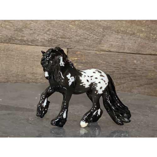 Breyer Custom Horse Stablemate Glossy Fell Pony Dark Grey Appaloosa