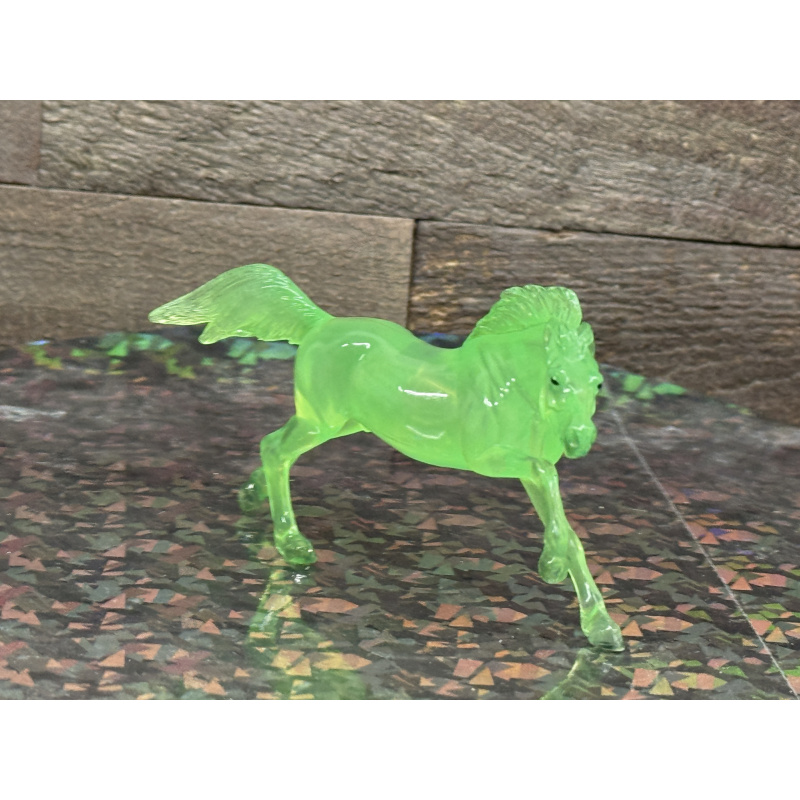 Breyer Custom Horse Stablemate Glossy Mustang Clearware Lime Green