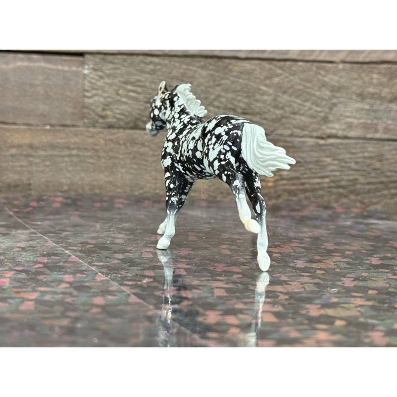 Breyer Custom Horse Stablemate TB Wild Dapple Black White Points