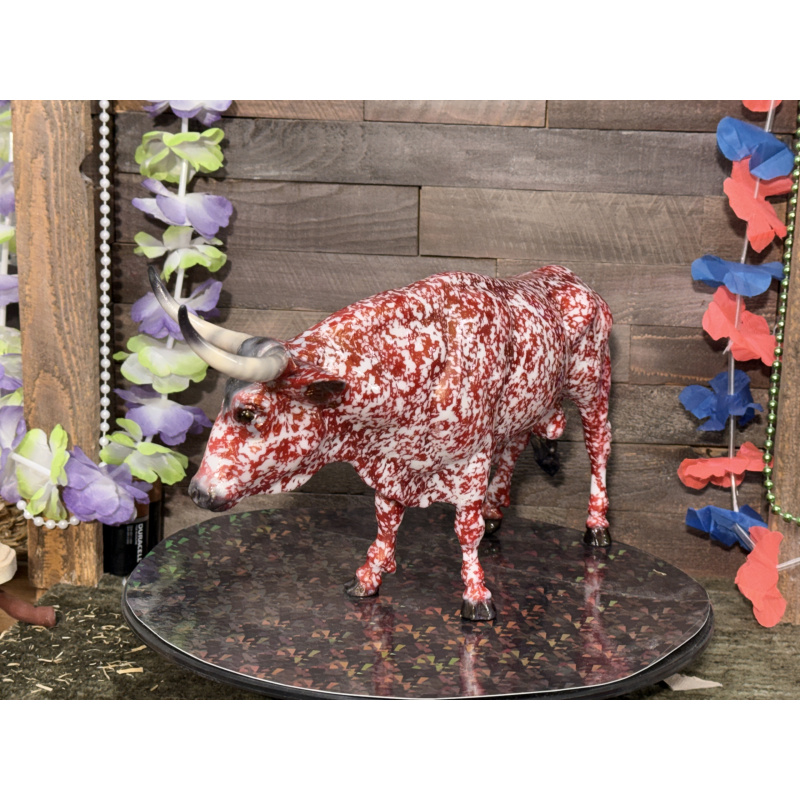 Breyer Custom Animal Traditional Bull T Bone Red Dapple W/Gold Irridescent