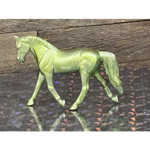 Breyer Custom Horse Stablemate Glossy Chrome Green Trotting Warmblood