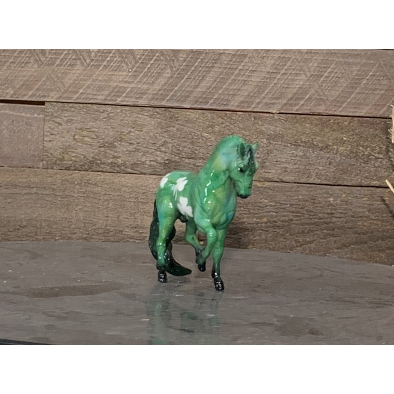 Breyer Custom Horse Stablemate Glossy Andalusian St Patties Day Mold Marbled