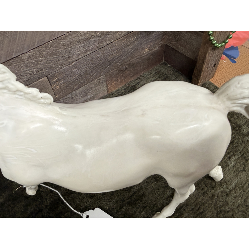 Breyer Stripped Horse Running Stallion White On White Swirls Plastic