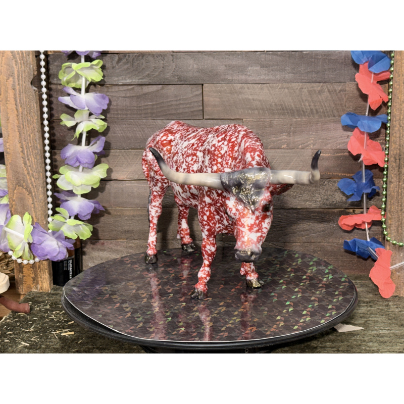 Breyer Custom Animal Traditional Bull T Bone Red Dapple W/Gold Irridescent