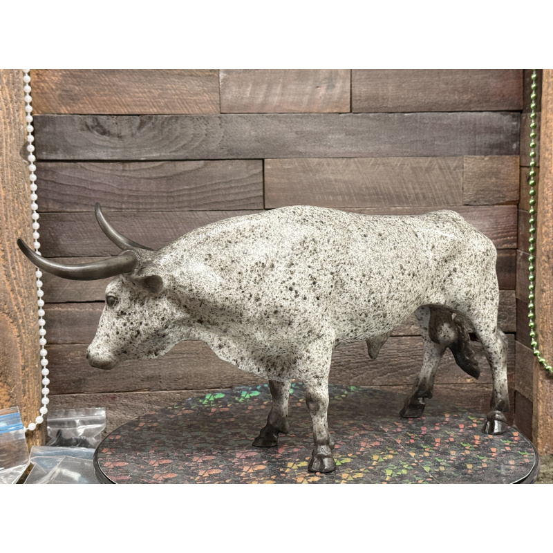 Breyer Custom Horse Traditional Texas Longhorn Vintage Style Grey Roan Test Bull