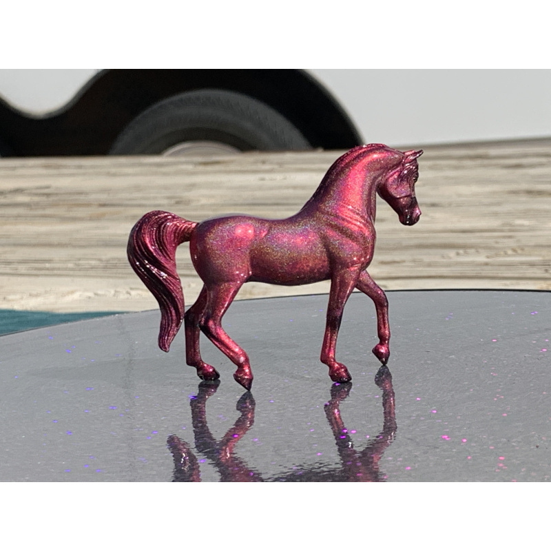 Breyer Custom Horse Stablemate Walking Arabian Mare Magenta Holographic