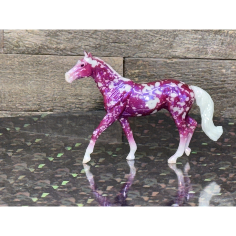 Breyer Custom Horse Stablemate Glossy Wild Dapple Glow Walking TB