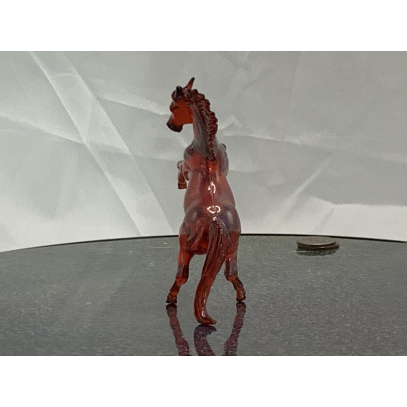 Breyer Custom Horse Rearing Arabian Glossy Clearware Holographic Red