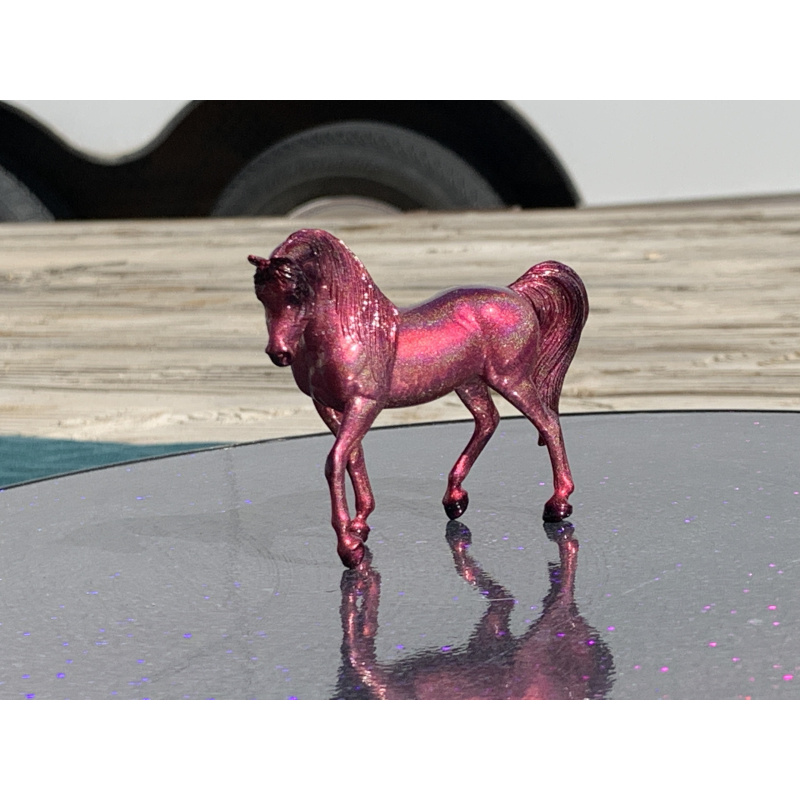 Breyer Custom Horse Stablemate Walking Arabian Mare Magenta Holographic