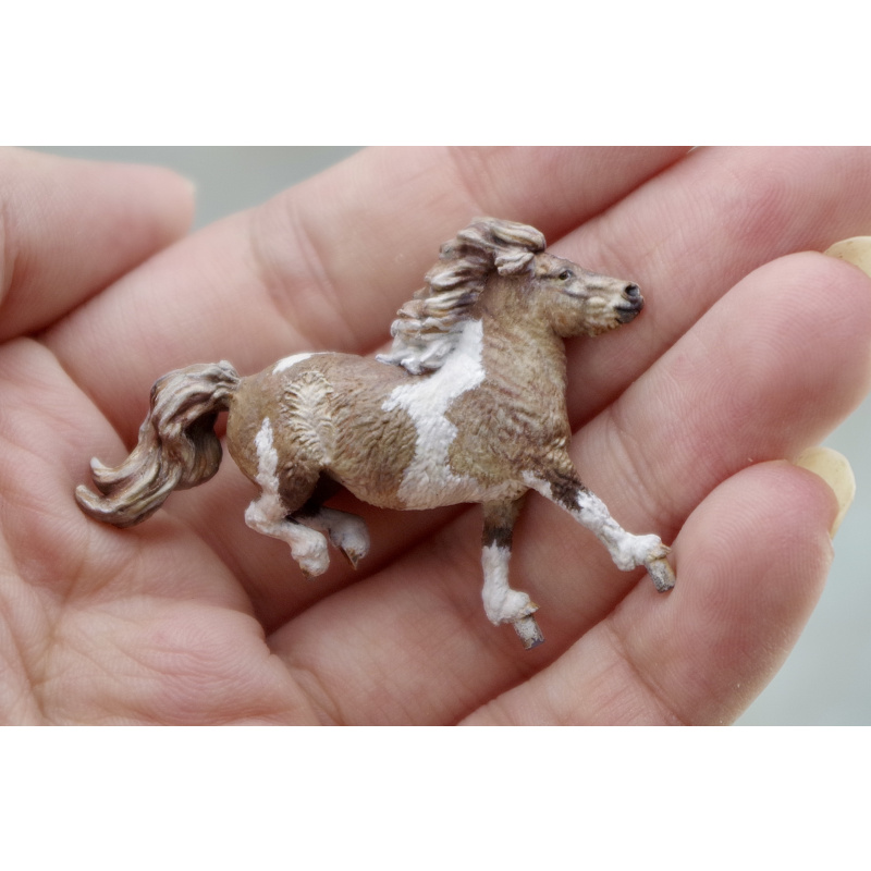 Micro Mini Shetland in Mushroom Tobiano