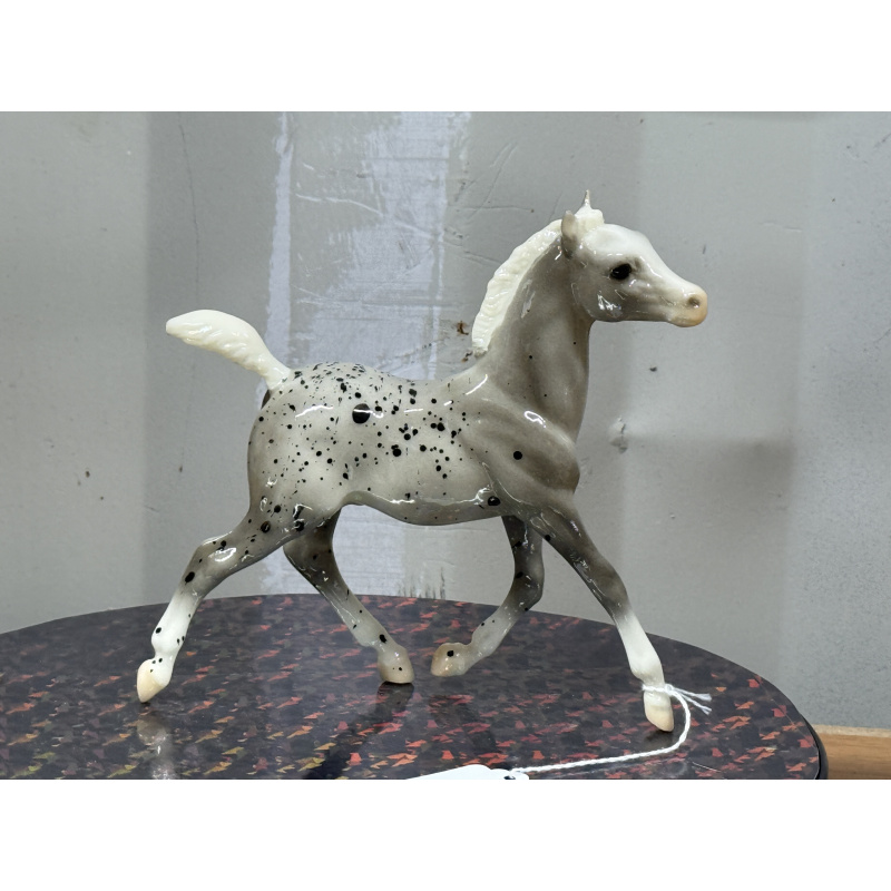 Breyer Custom Horse Traditional Running Foal Glossy Grey Splatter Appy