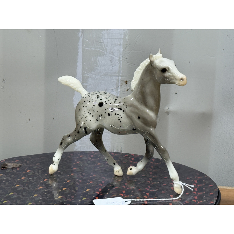 Breyer Custom Horse Traditional Running Foal Glossy Grey Splatter Appy