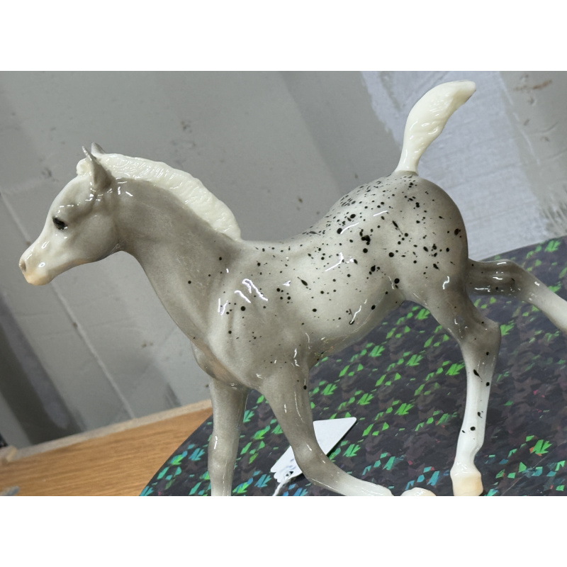 Breyer Custom Horse Traditional Running Foal Glossy Grey Splatter Appy