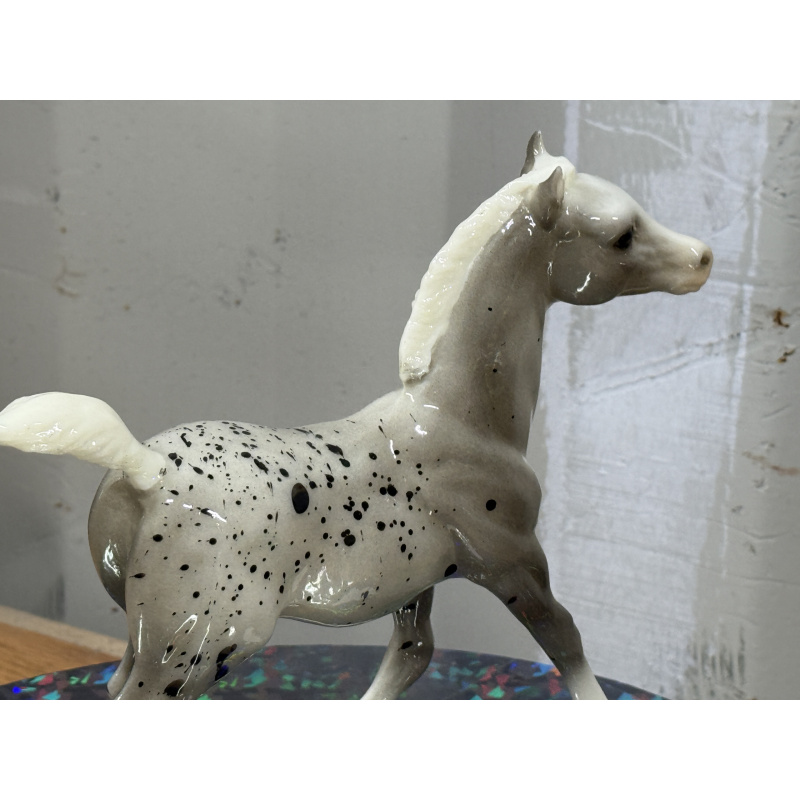 Breyer Custom Horse Traditional Running Foal Glossy Grey Splatter Appy