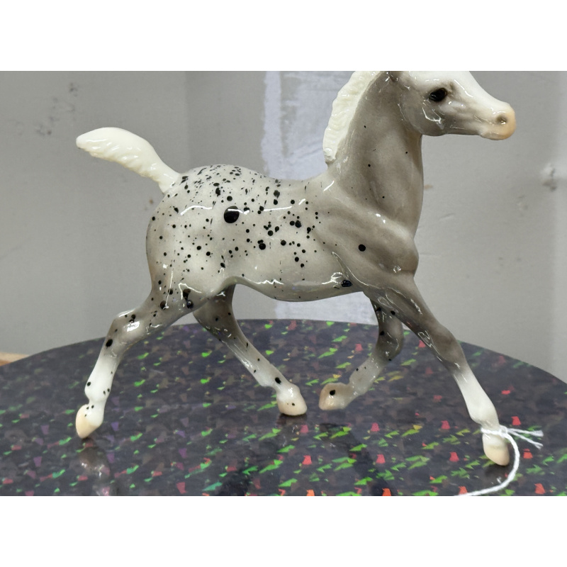 Breyer Custom Horse Traditional Running Foal Glossy Grey Splatter Appy