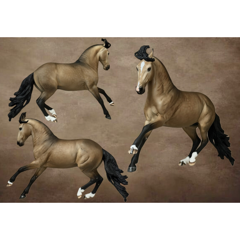 CM BREYER CRIOLLO TO A GOLDEN DAPPLED BUCKSKIN