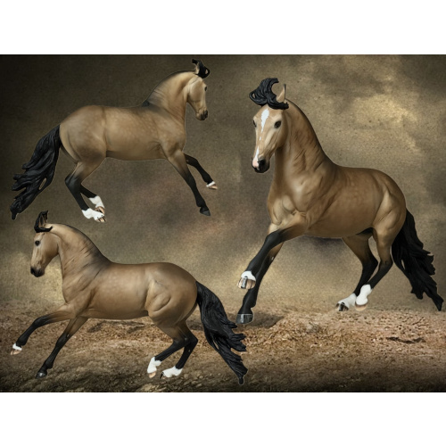 CM BREYER CRIOLLO TO A GOLDEN DAPPLED BUCKSKIN