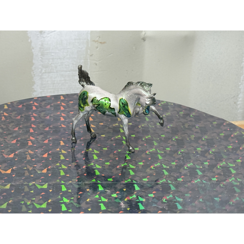 Breyer Custom Horse Stablemate Twist Grey Iridescent Green With Colorchanging Ghosts