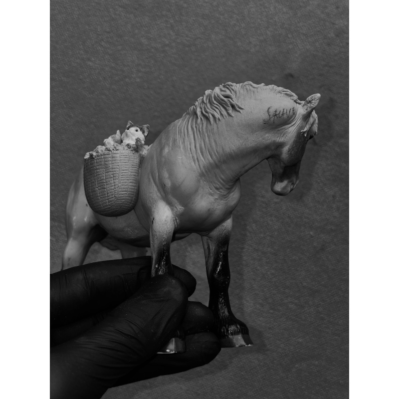 Drafter Mare & Kittens - Collecta custom by Jonas of Luuskat.com