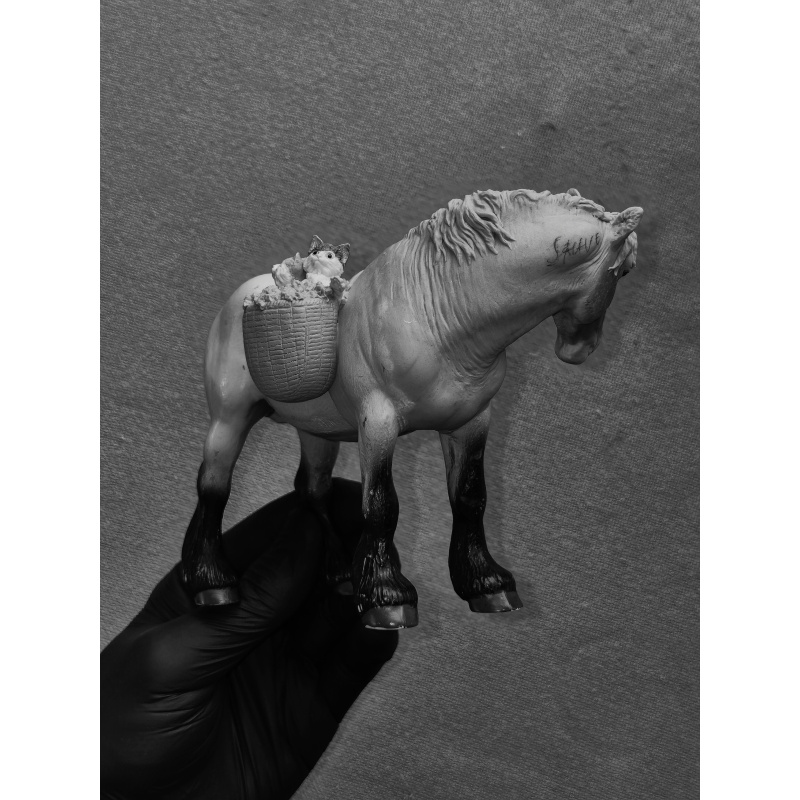 Drafter Mare & Kittens - Collecta custom by Jonas of Luuskat.com