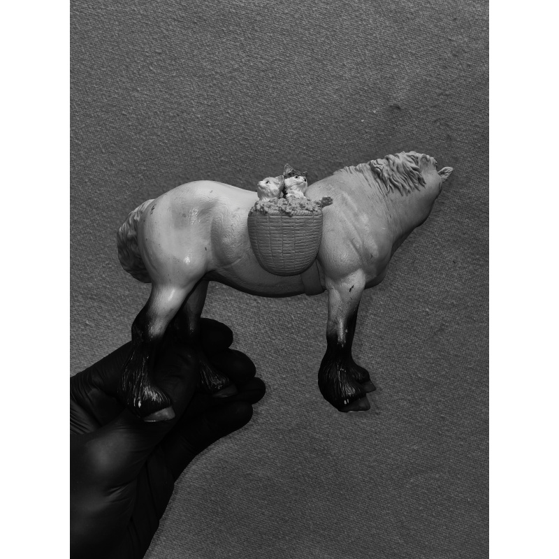 Drafter Mare & Kittens - Collecta custom by Jonas of Luuskat.com