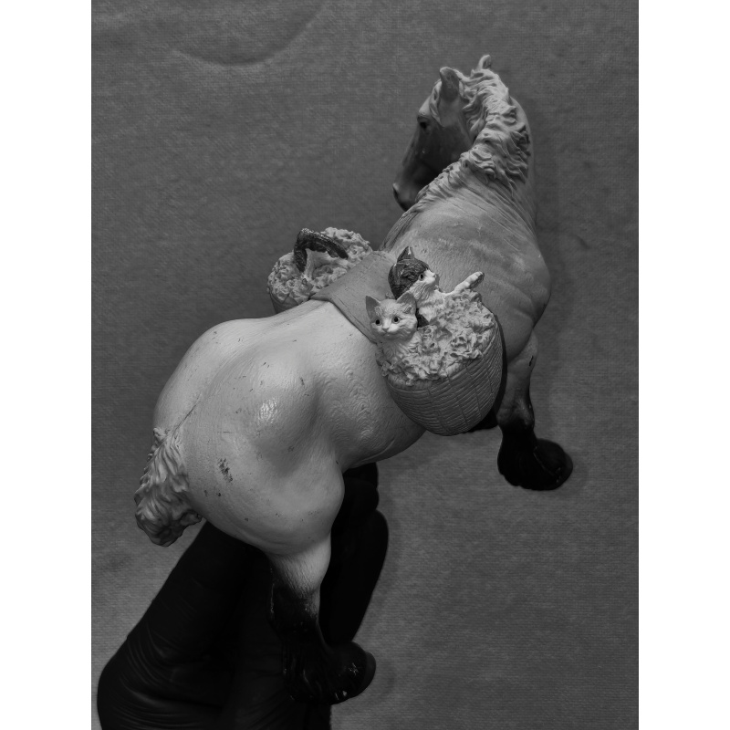 Drafter Mare & Kittens - Collecta custom by Jonas of Luuskat.com