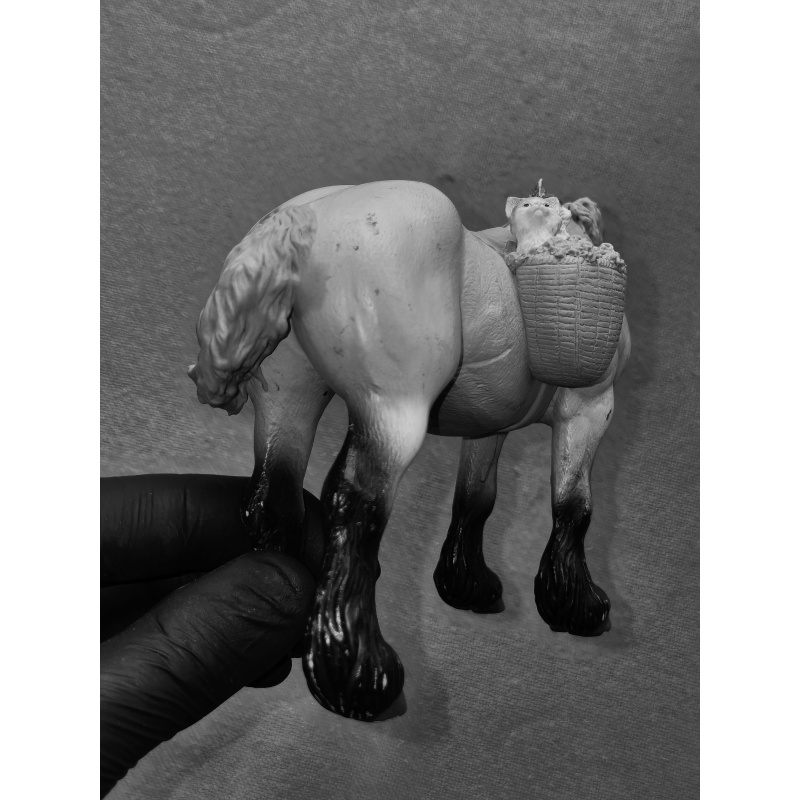 Drafter Mare & Kittens - Collecta custom by Jonas of Luuskat.com