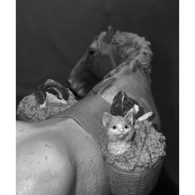 Drafter Mare & Kittens - Collecta custom by Jonas of Luuskat.com