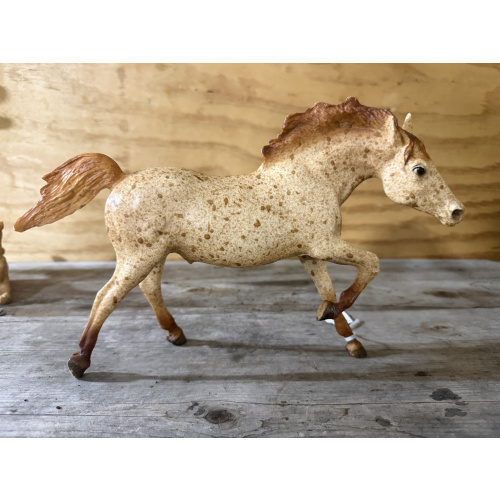 VINTAGE Red Roan Running Stallion & Foal
