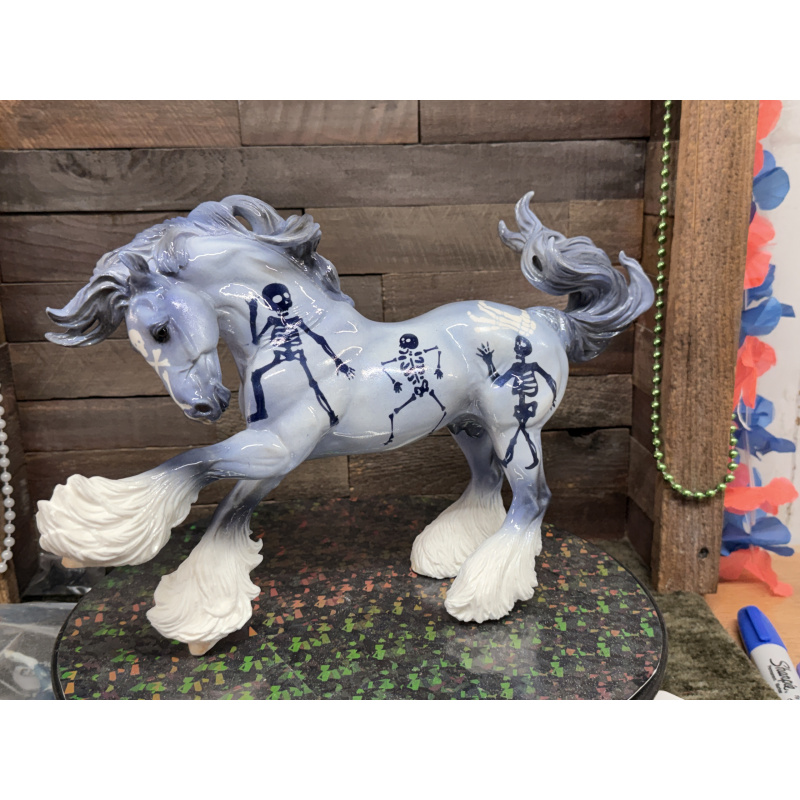Breyer Custom Horse Traditional Gypsy Vanner Halloween Dancing Skeletons