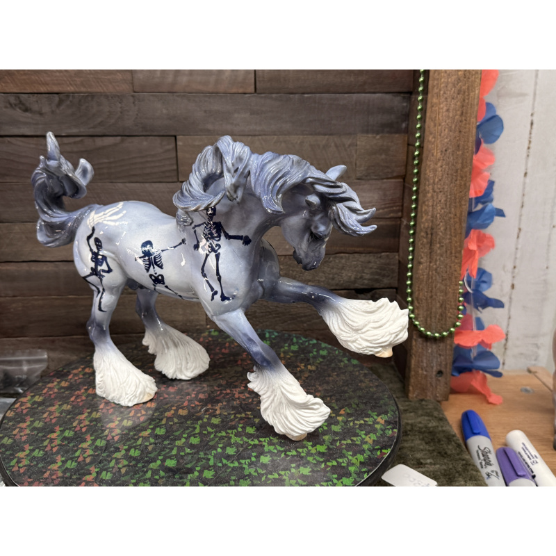 Breyer Custom Horse Traditional Gypsy Vanner Halloween Dancing Skeletons